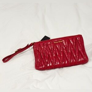 Miu Miu Matelassé Wristlet Clutch
